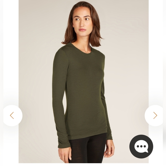 Icebreaker Women's Merino Wool 175 Green Leggings & Long sleeve Top XL NWT - Picture 6 of 15